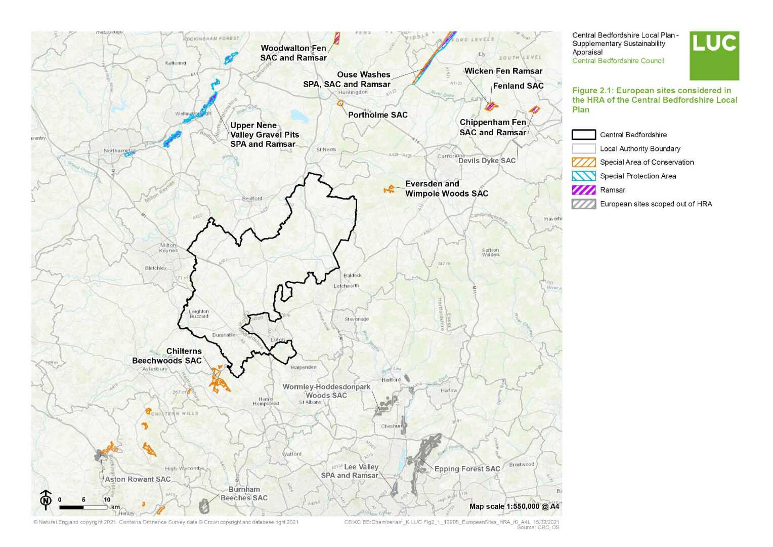 Central Bedfordshire District Council Habitats Regulations Assessment Addendum